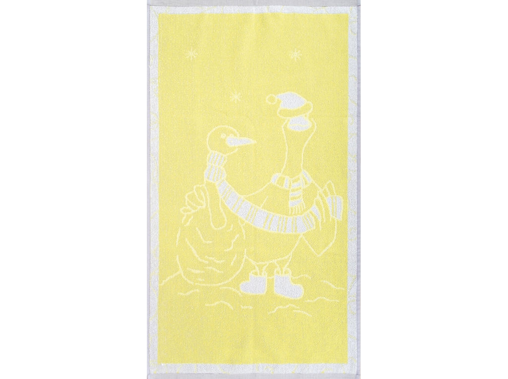 6с103.412ж1 Гусь и снеговик(лимонно-серый) Полотенце махровое 50х90см