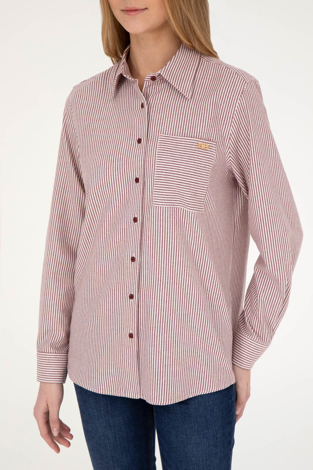 Женская бордовая рубашка с длинным рукавом Неожиданная скидка в корзине - U.s. polo assn фото 6