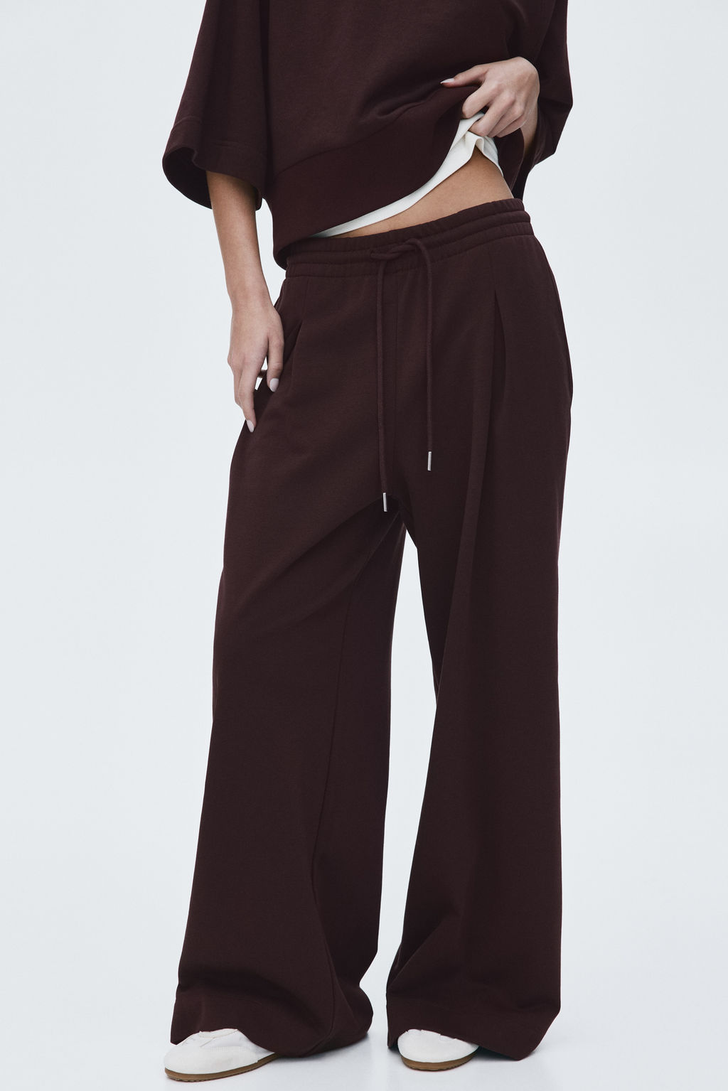 Pantal?n con cord?n de ajuste y pliegue decorativo - H&m фото 8