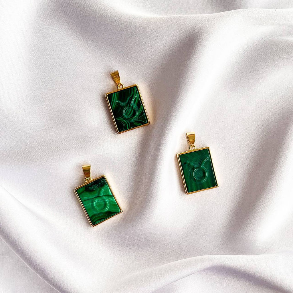 Кулон со знаком зодиака Телец из Малахита - Радуга самоцветов фото 2