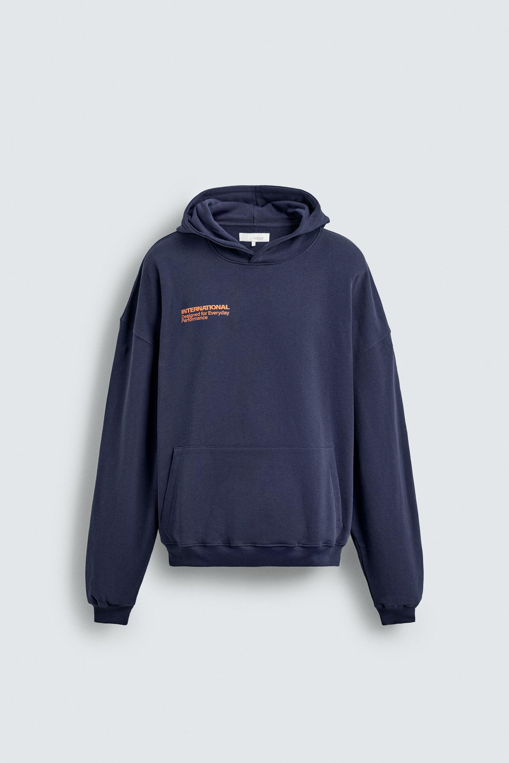 SUDADERA TEXTOS CONTRASTE CAPUCHA / Marino