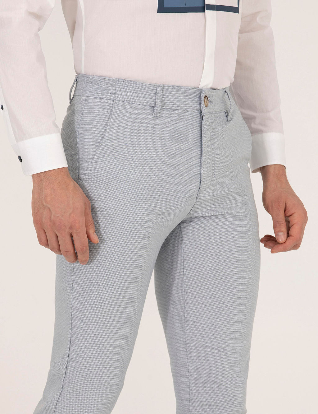 A__k Mavi Slim Fit Beli Lastikli Chino Pantolon - Pierre cardin фото 2