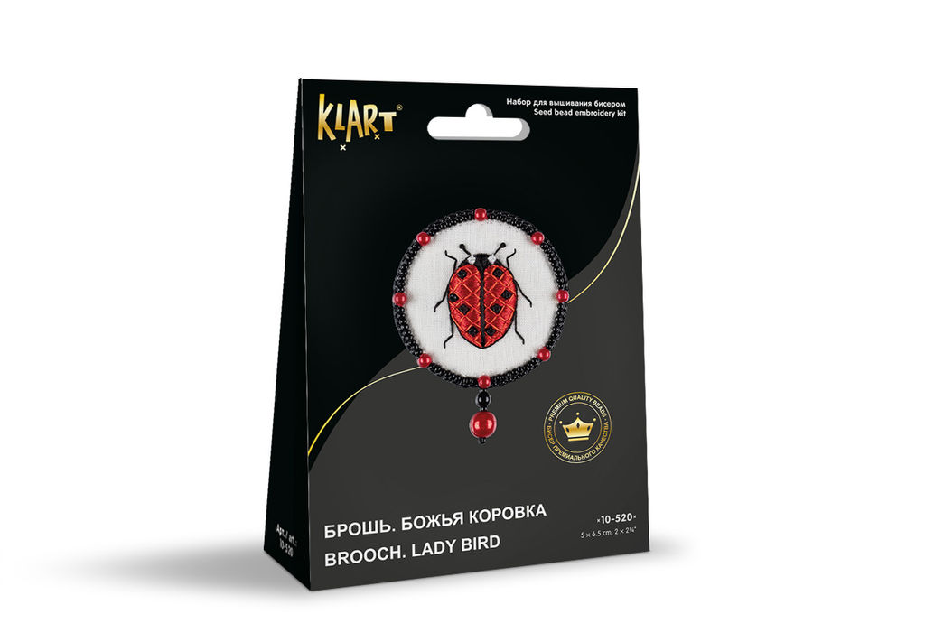 Klart набор для вышивания 10-520 Брошь. Божья коровка 5 х 6.5 см