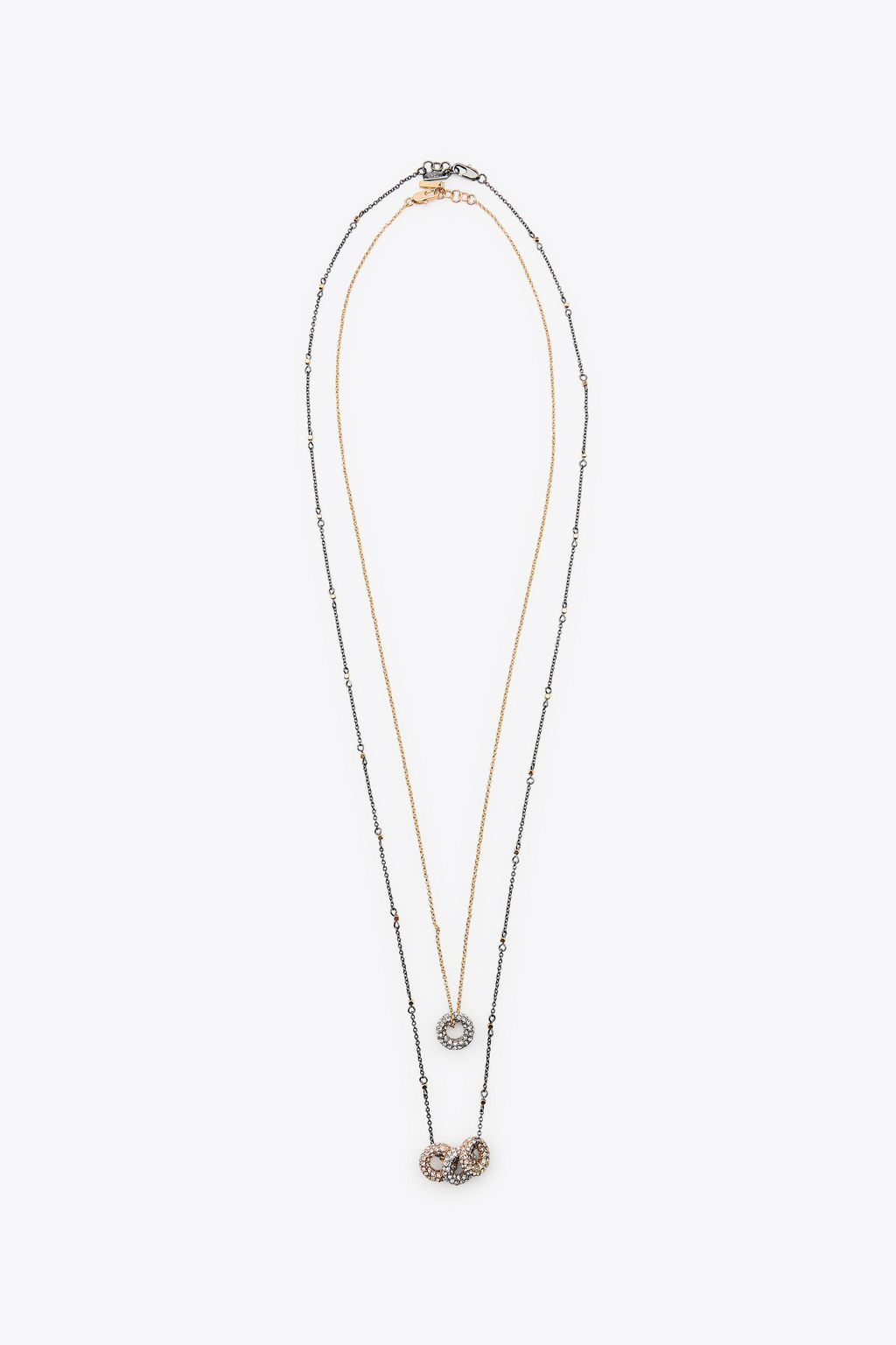 PACK OF 2 COMBINED GLITTER NECKLACES - Zara фото 3