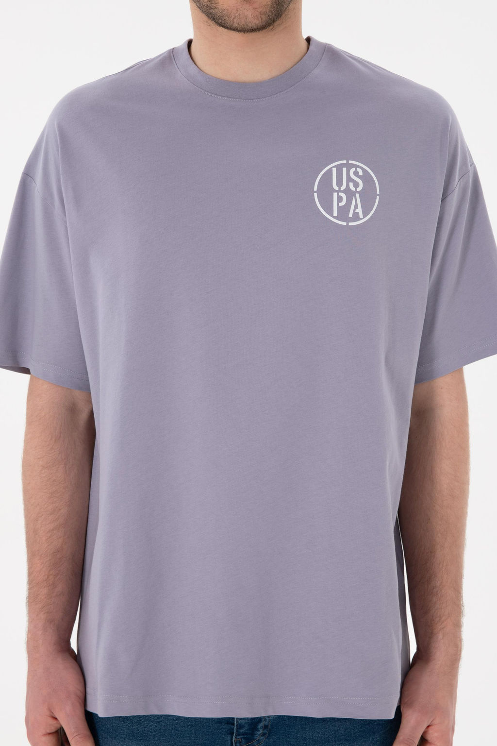 Erkek Oversize Fit Bisiklet Yaka Gri Ti__rt Sepette S_rpriz _ndirim - U.s. polo assn фото 7