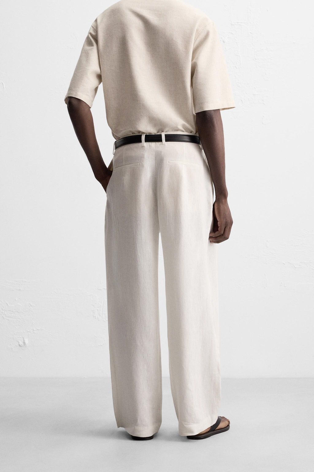 100% LINEN PLEATED TROUSERS - Zara фото 3
