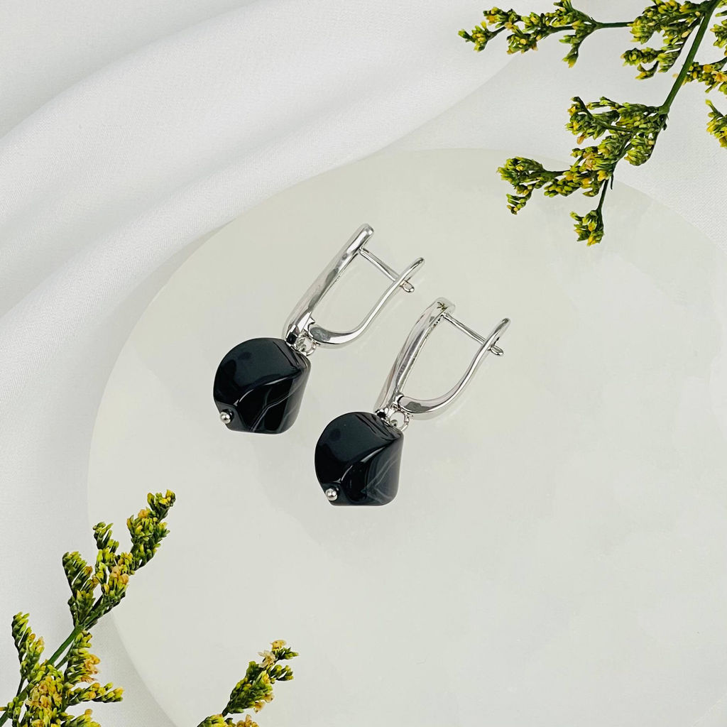 Серьги из полосатого Агата