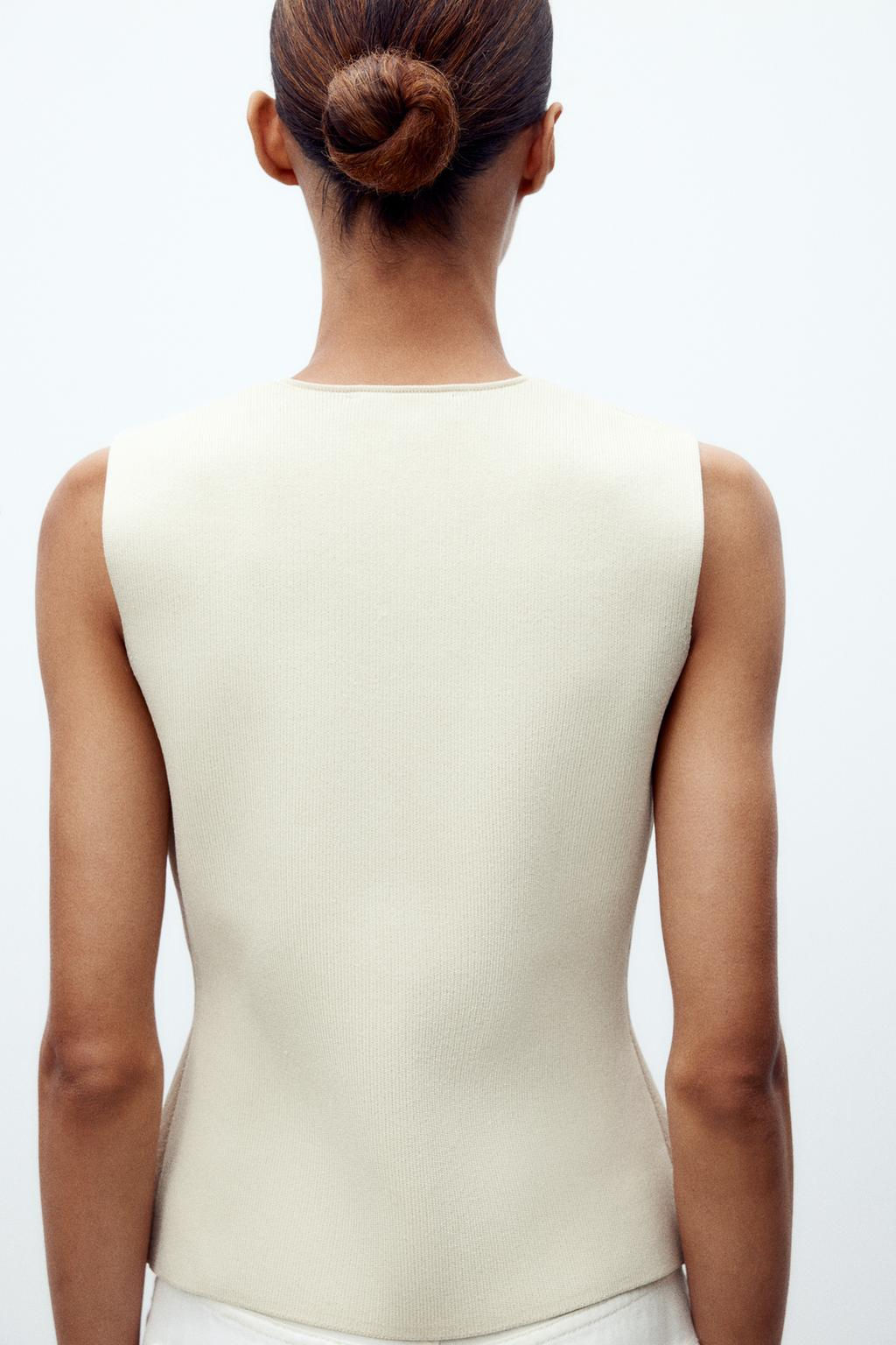 PLAIN KNIT WAISTCOAT TOP - Zara фото 11