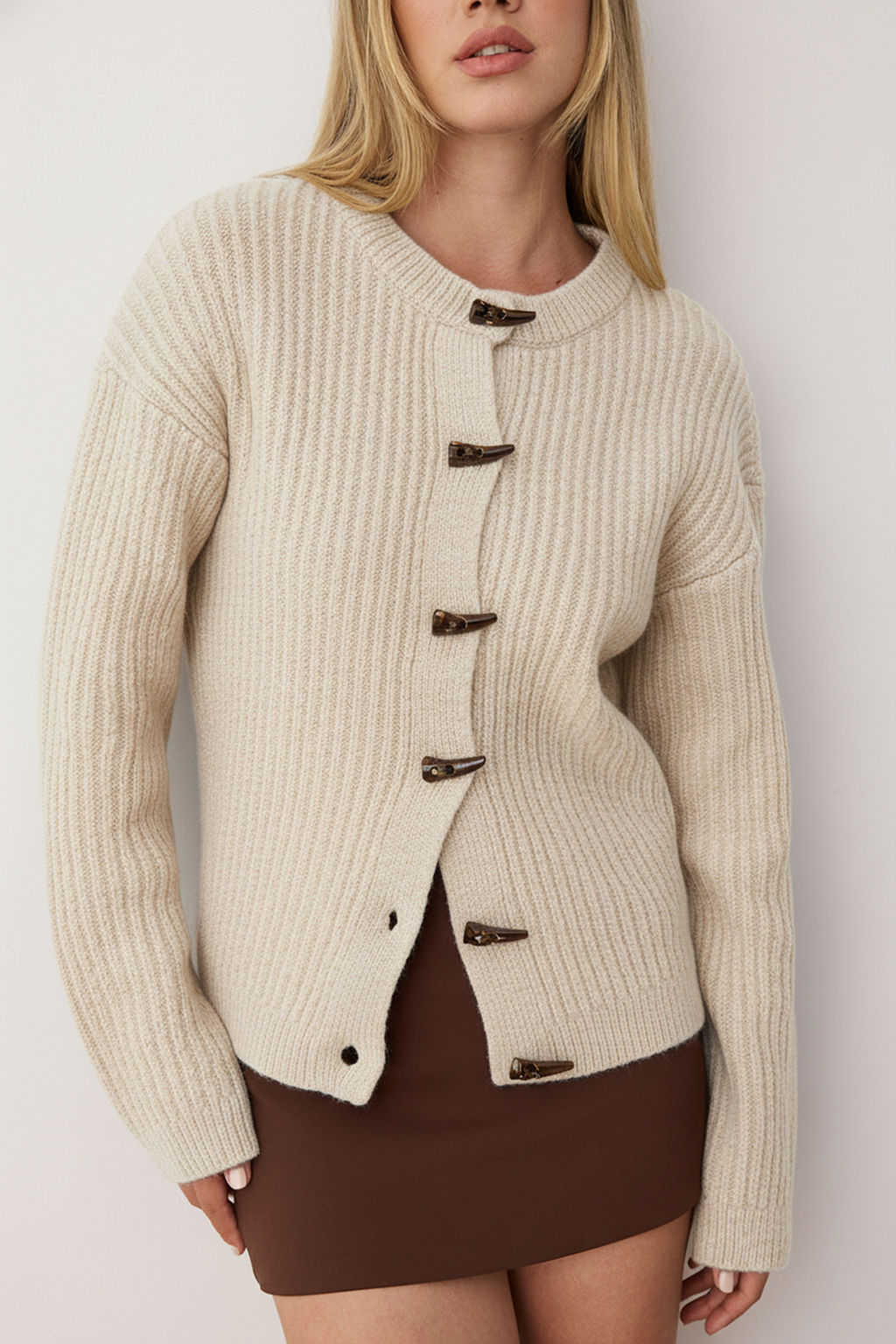 Haki Yumusak Dokulu Dugme Detayl? Triko H?rka TWOAW26HI00093 - Trendyolmilla фото 12