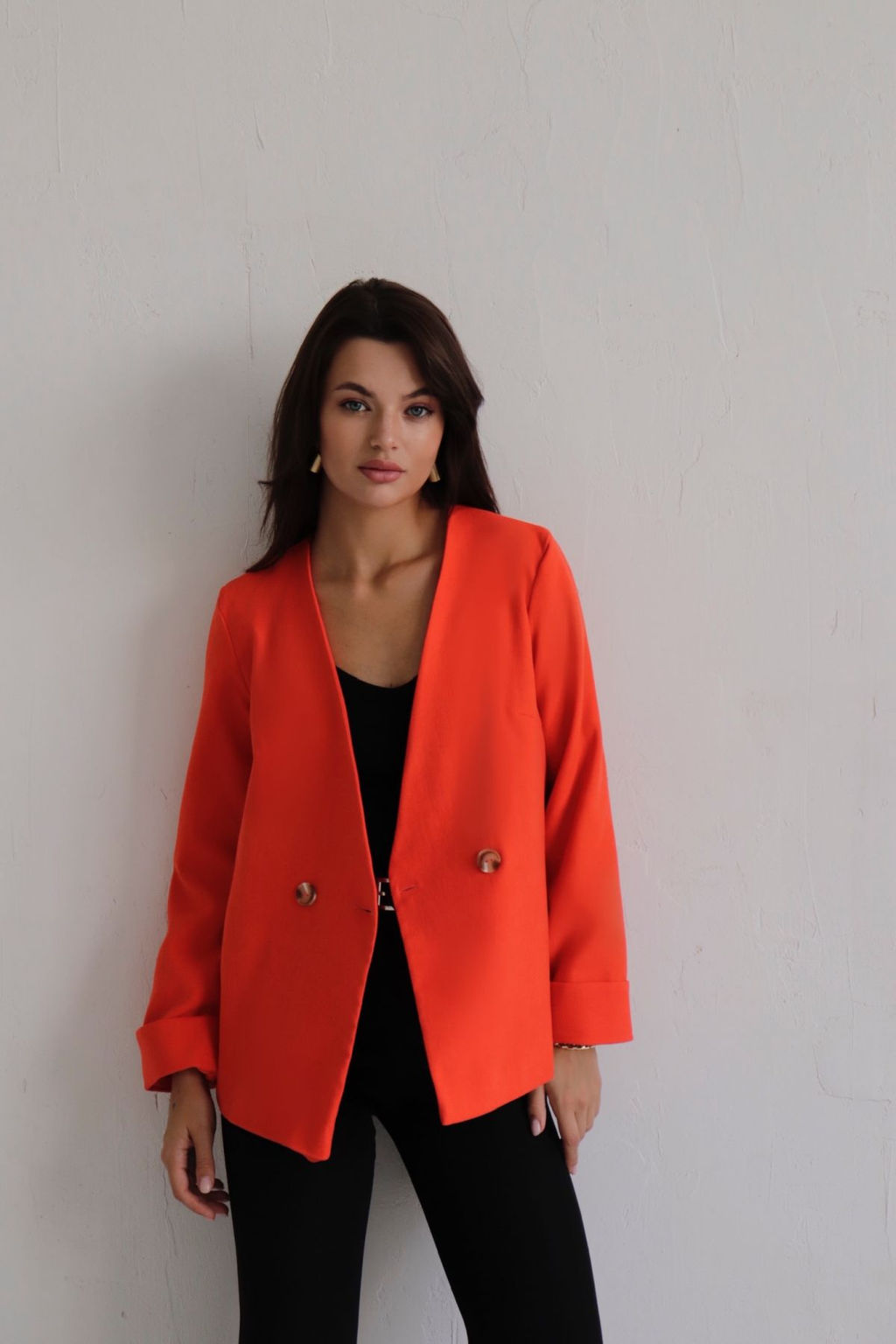 Двубортный жакет без лацканов - Martichelli фото 24