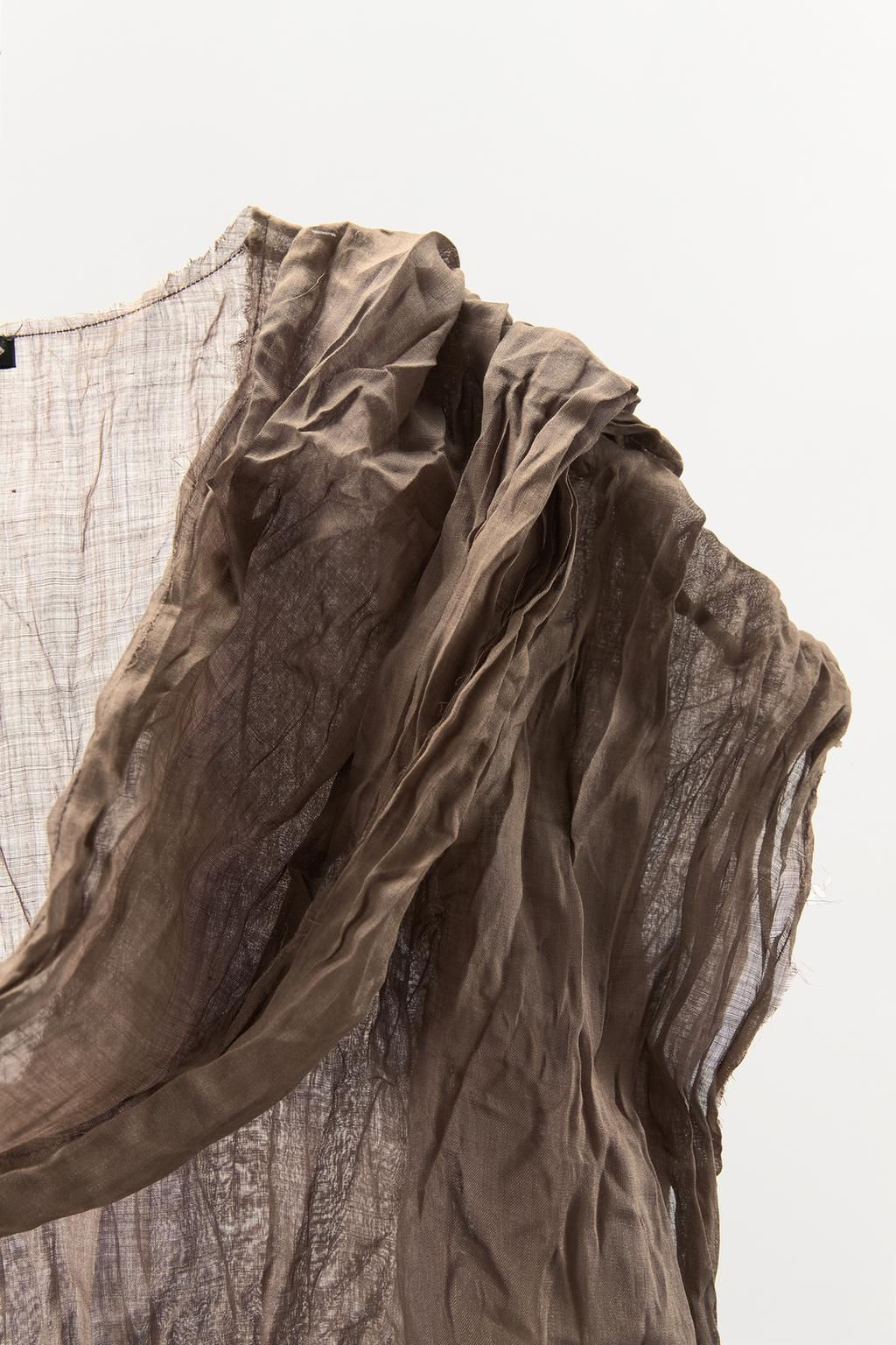 CREASED-EFFECT RAMIE TUNIC DRESS - Zara фото 6