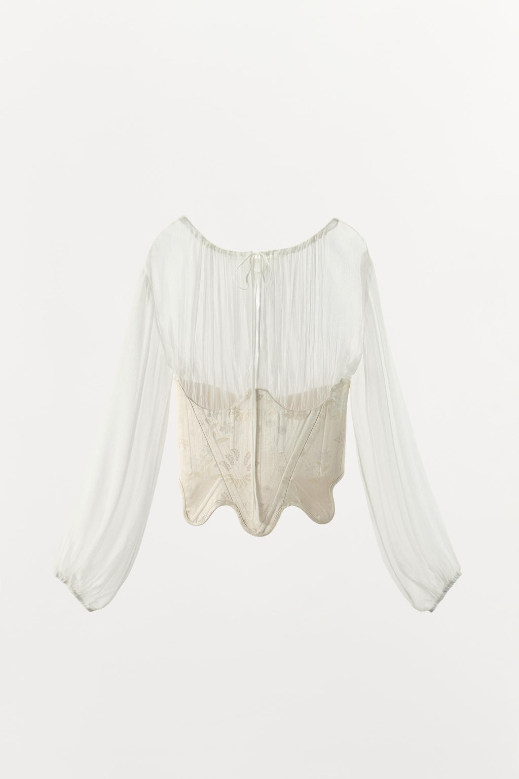 BLUSA CORS? COMBINADA JACQUARD / Estampado - Zara фото 3