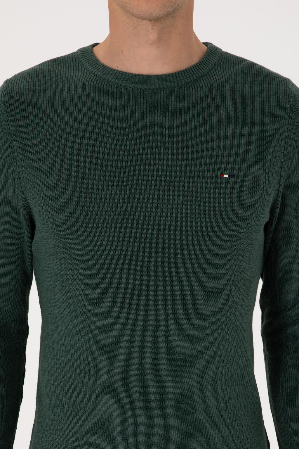 Erkek Slim Fit Bisiklet Yaka Koyu Ye_il Basic Kazak - U.s. polo assn фото 6
