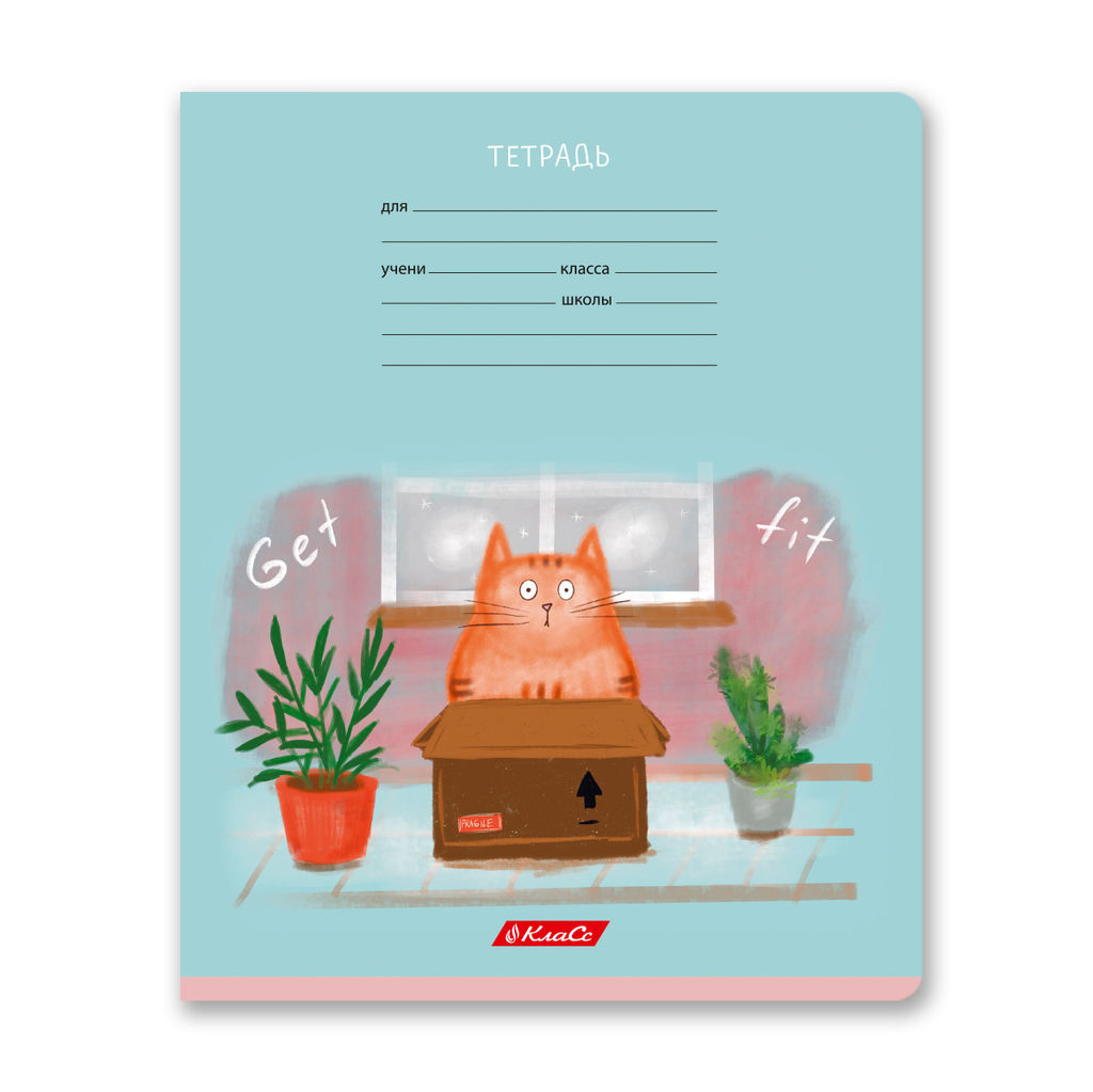 Светоч 18ТЕТк-003 Тетрадь ученическая школьная, выборочный лак, A5 18 л. на скобе 65 г/кв.м , белизна 100 % 20 шт. клетка 000706 Жизнь кота Абрикоса