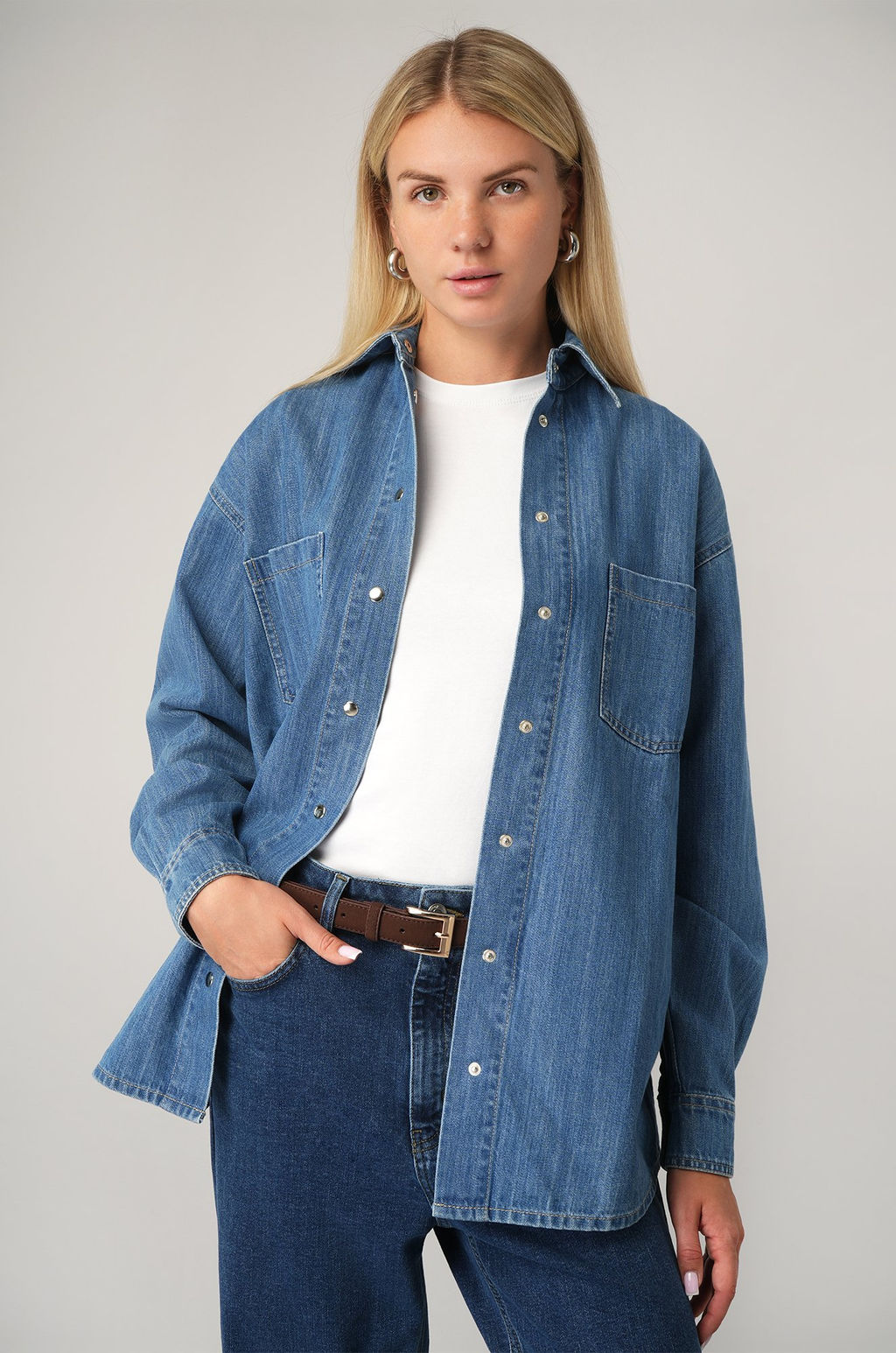 Женская джинсовая рубашка Happyfox