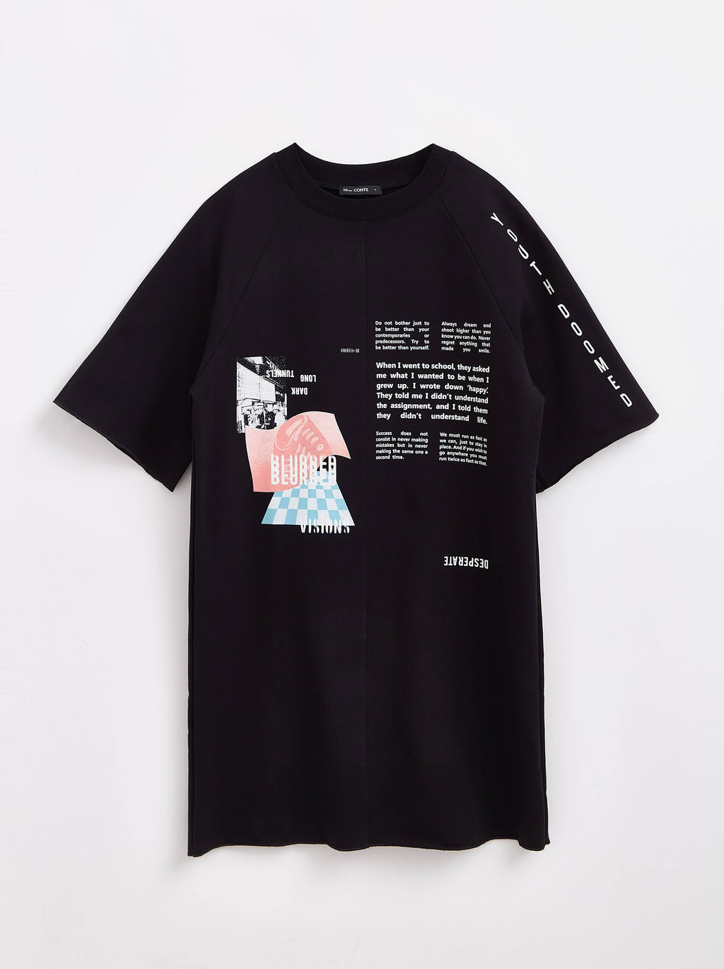 CONTE Платье из футера свободного кроя Blurred LPL 1639 black