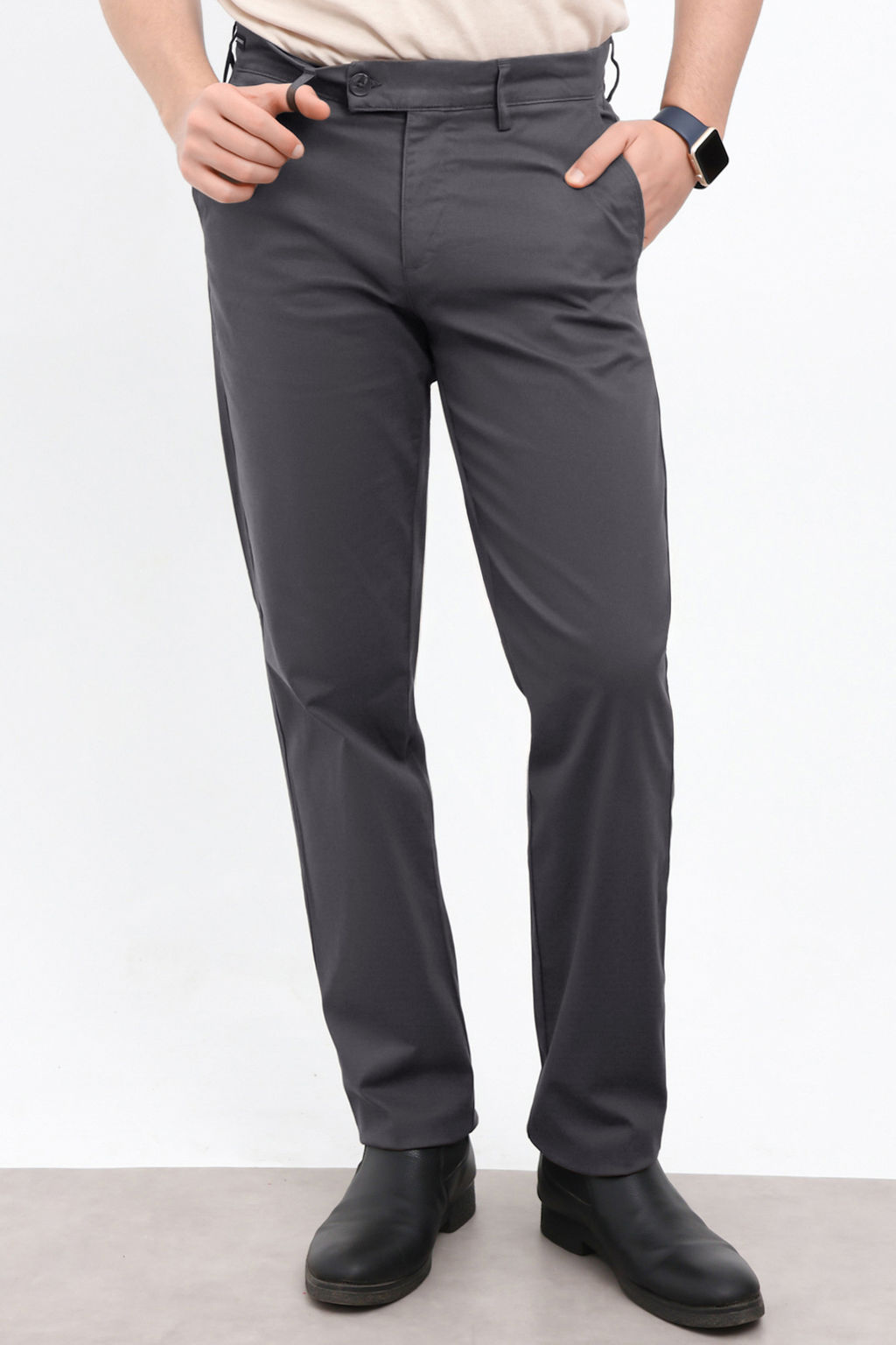 Antrasit Erkek Dokulu Kumas Pantolon TMNAW26PL00029