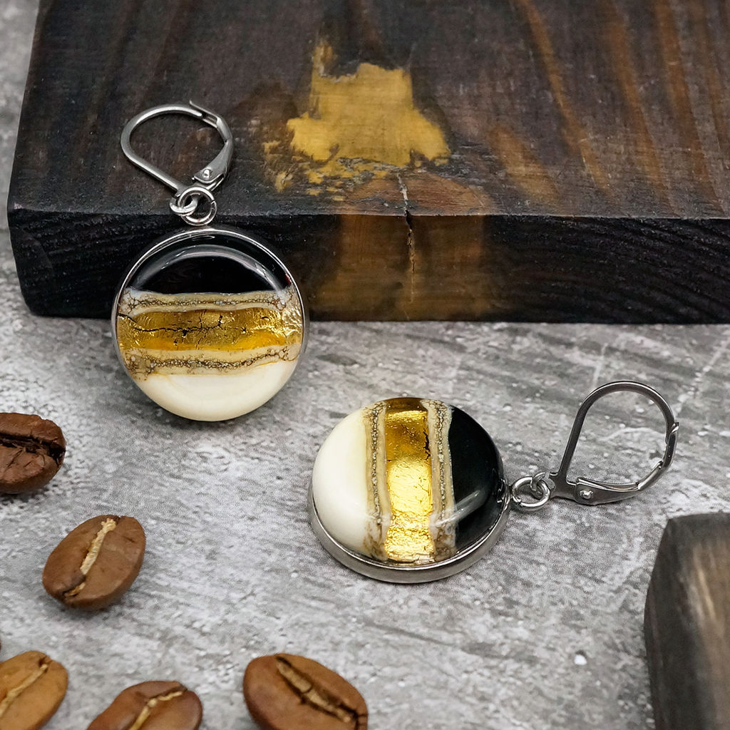Серьги из муранского стекла MORNING COFFEE LS2767