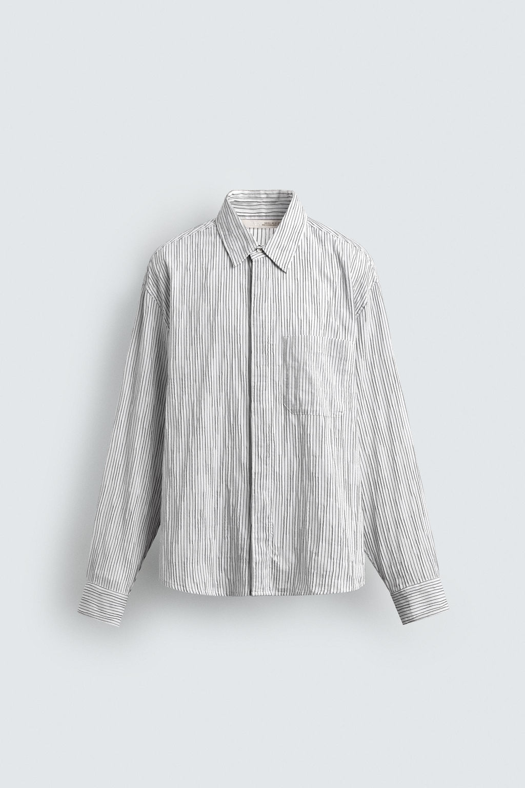 IRREGULAR STRIPED JACQUARD SHIRT - Zara фото 6