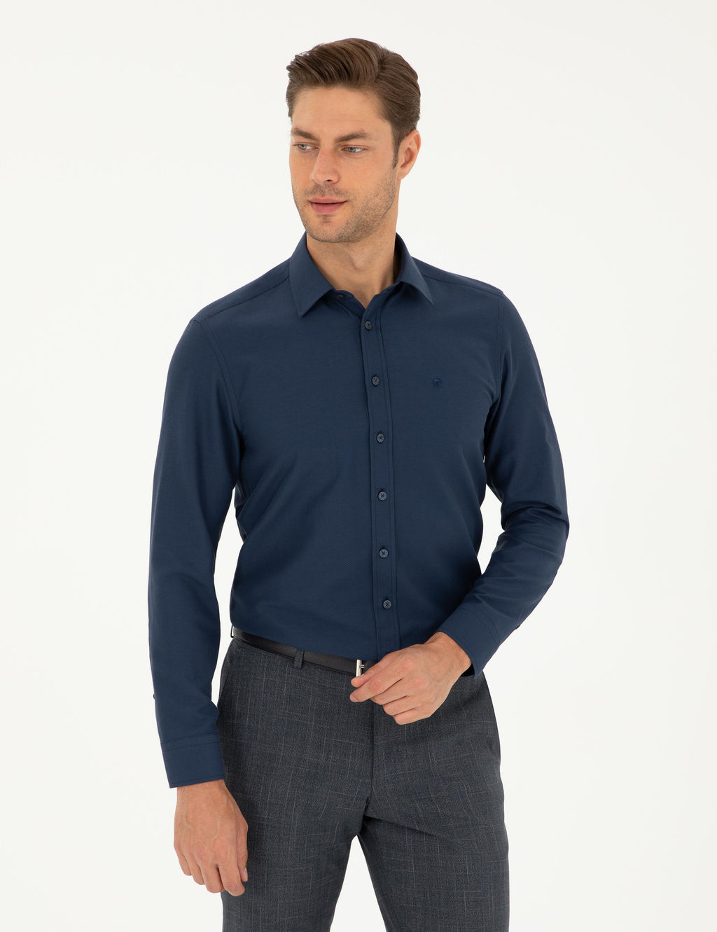 Lacivert Slim Fit Arm_rl_ Uzun Kollu G_mlek