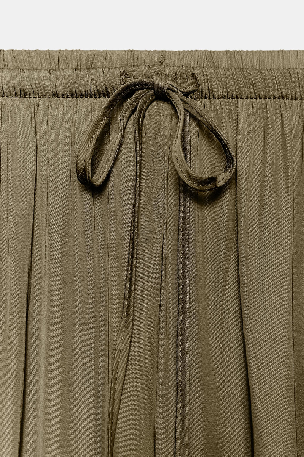 PANTAL?N FLUIDO PALAZZO / Khaki oscuro
