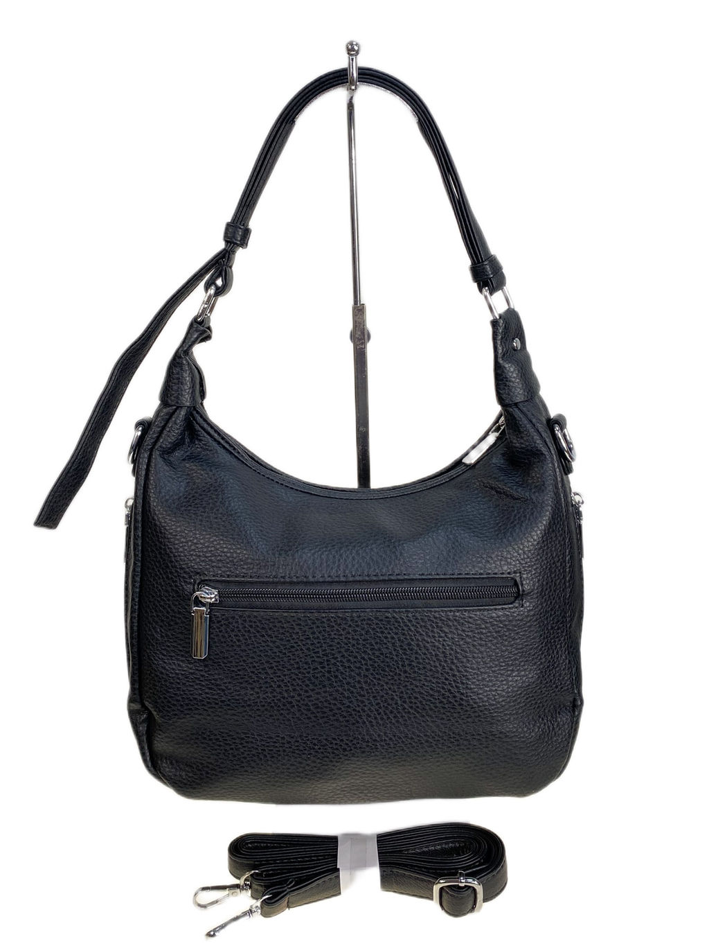 Женская сумка из искусственной кожи и натуральной замши, цвет черный - Greta фото 2