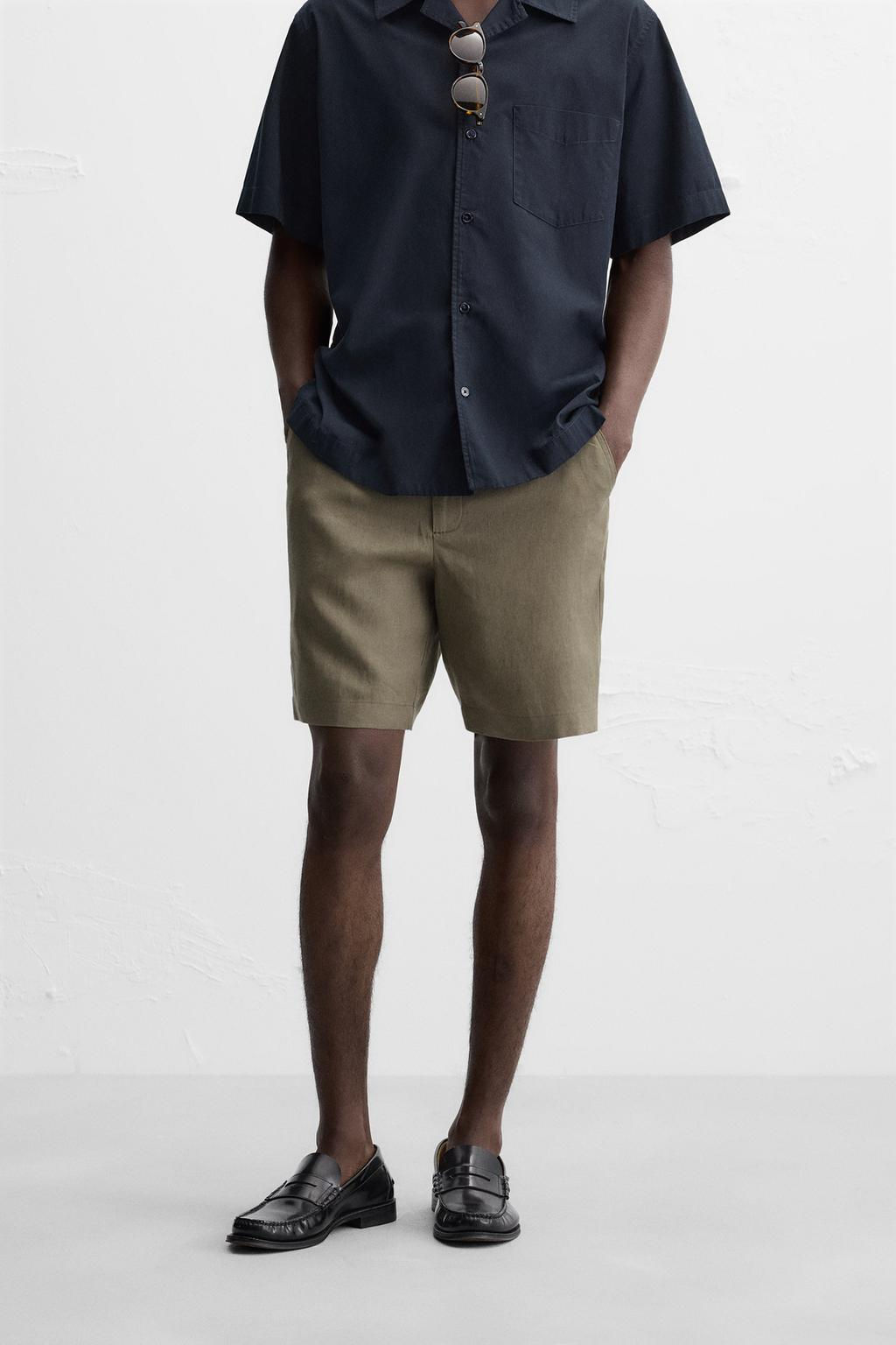 100% LINEN BERMUDA SHORTS - Zara фото 29