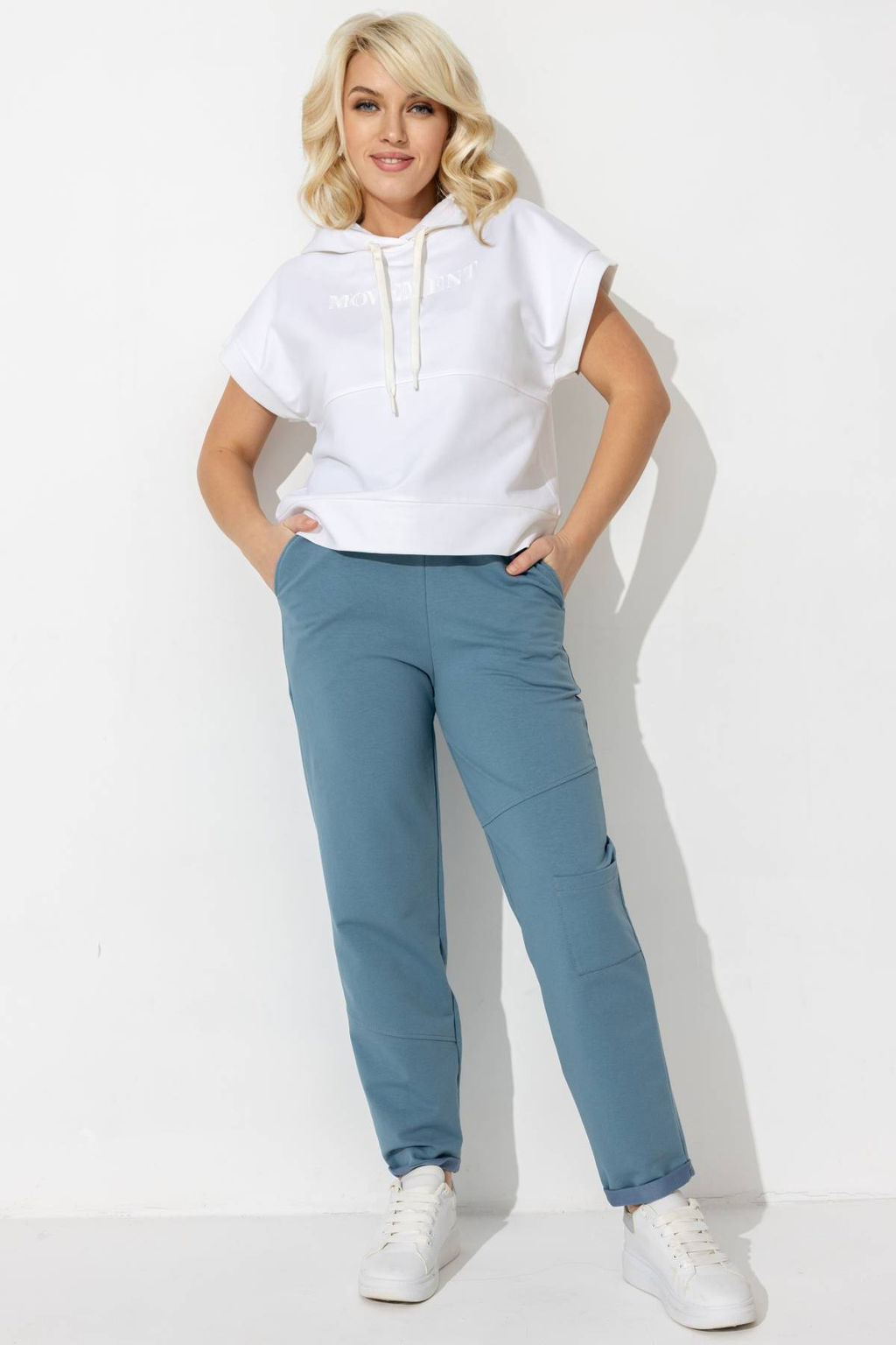 Брюки женские 102/18/Пыльно-синий