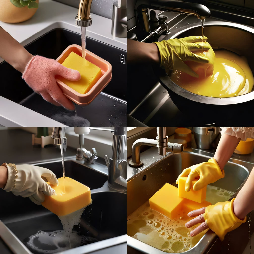 Губки хозяйственные 10 Миди 10шт, арт. Г14 - Полимербыт фото 4