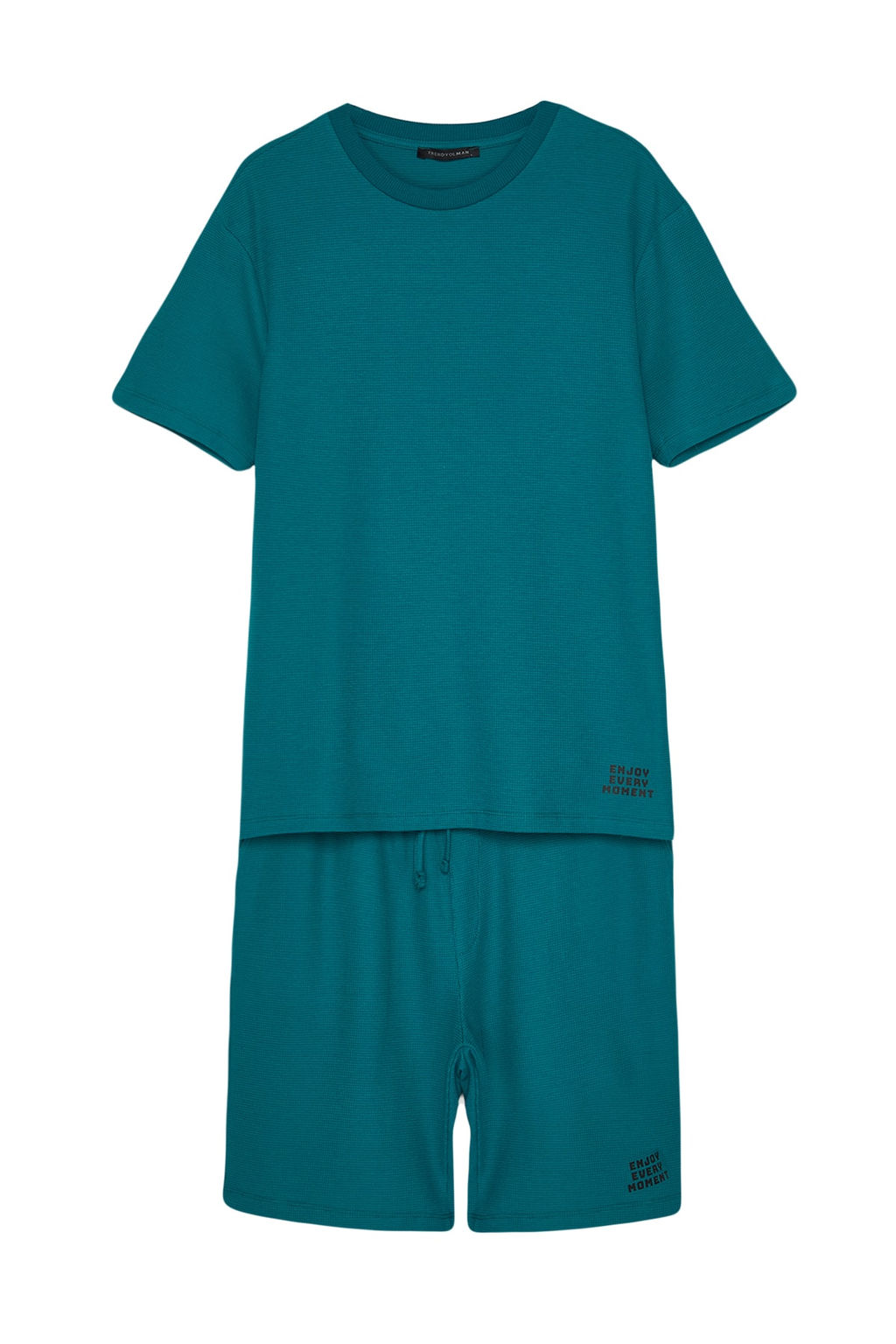 TRENDYOL MAN Mavi Regular Fit Waffle Sortlu Pijama Tak?m? TMNSS23PT00032 - Trendyolmilla фото 10