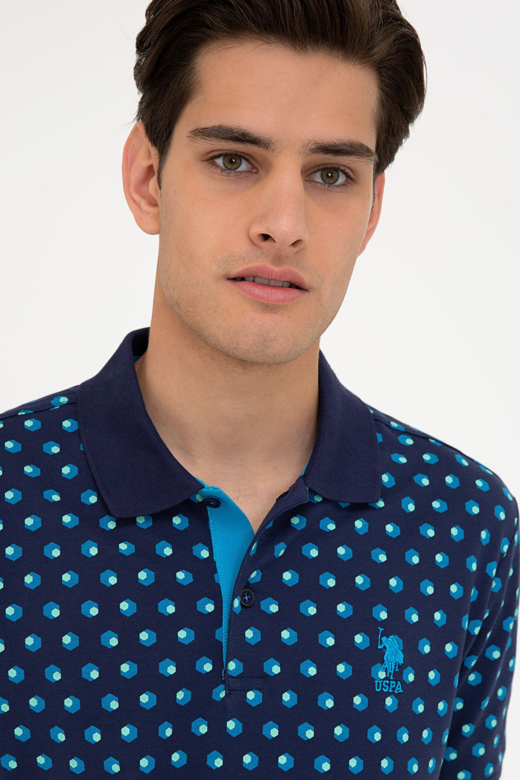 Мужская темно-синяя футболка с воротником-поло - U.s. polo assn фото 7