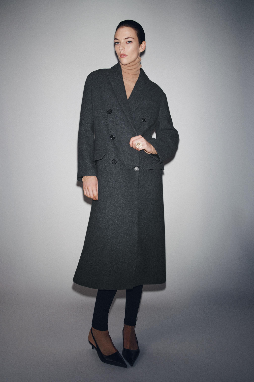 ZW COLLECTION LONG OVERSIZED COAT - Zara фото 7