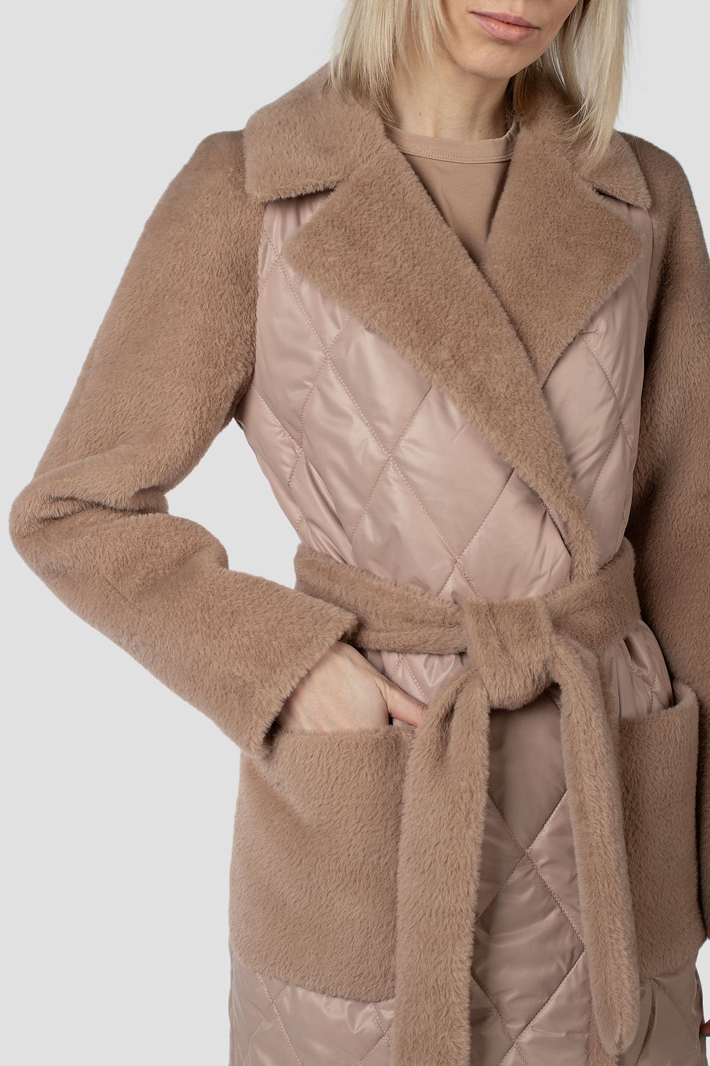 Пальто женское демисезонное (пояс) Утеплитель: Синтепон - El podio фото 6