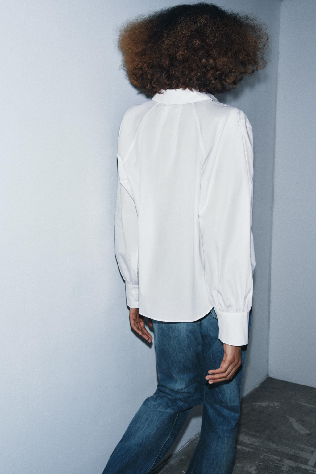 ZW COLLECTION PLEATED POPLIN SHIRT - Zara фото 5