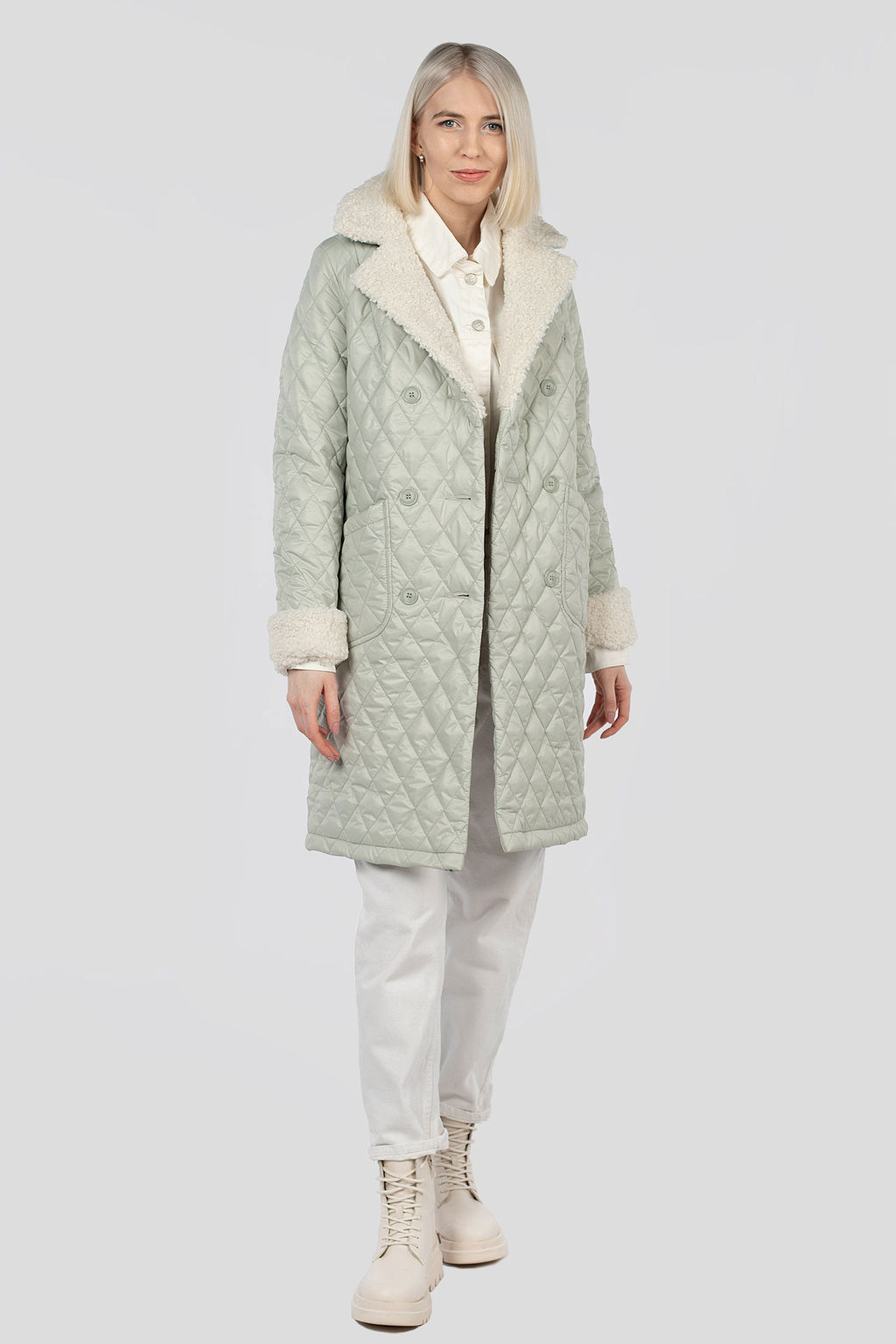 01-11528 Пальто женское демисезонное (пояс) - El podio фото 6