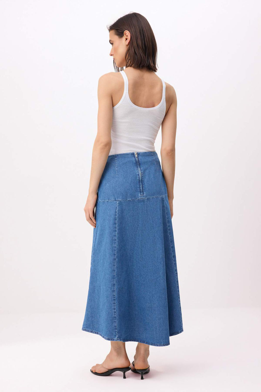 Mavi DOKUMLU Dikis Detayl? Midi Denim Etek TWOSS26ET00096 - Trendyolmilla фото 6