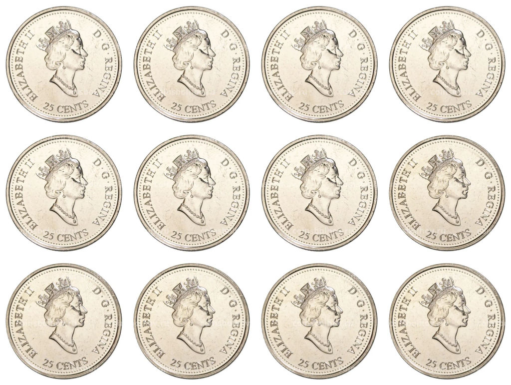 Набор монет 25 центов 1999 года Канада  12 месяцев