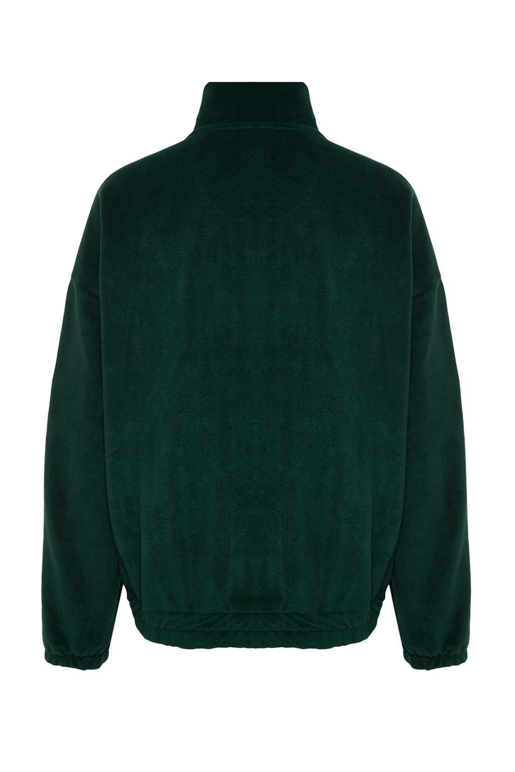 Zumrut Yesili Unisex Oversize/Genis Kesim Dik Yaka Anti-pilling Polar Sweatshirt TMNAW24SW00034