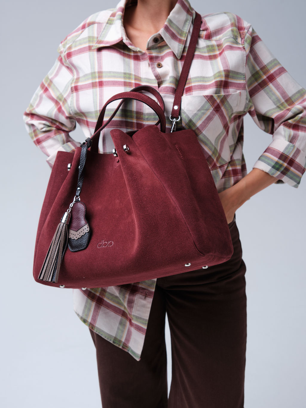 Замшевая сумка с матрешкой Vasilisa DBR 31210 махагон  фото 5