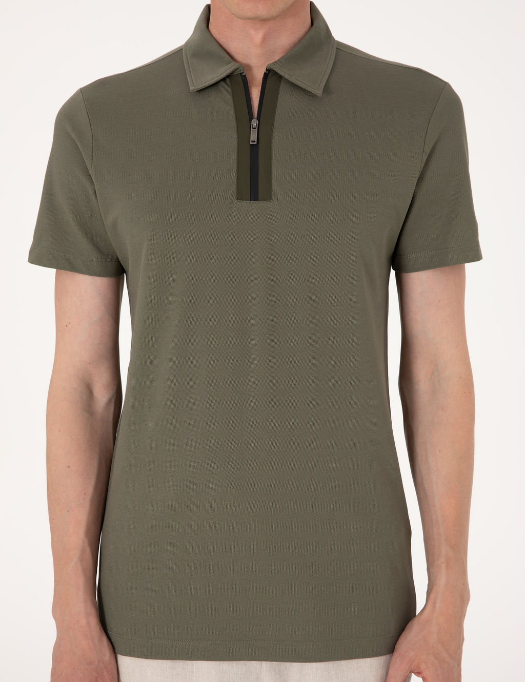 Haki Ultralight Kuma_ Slim Fit Polo Yaka Ti__rt