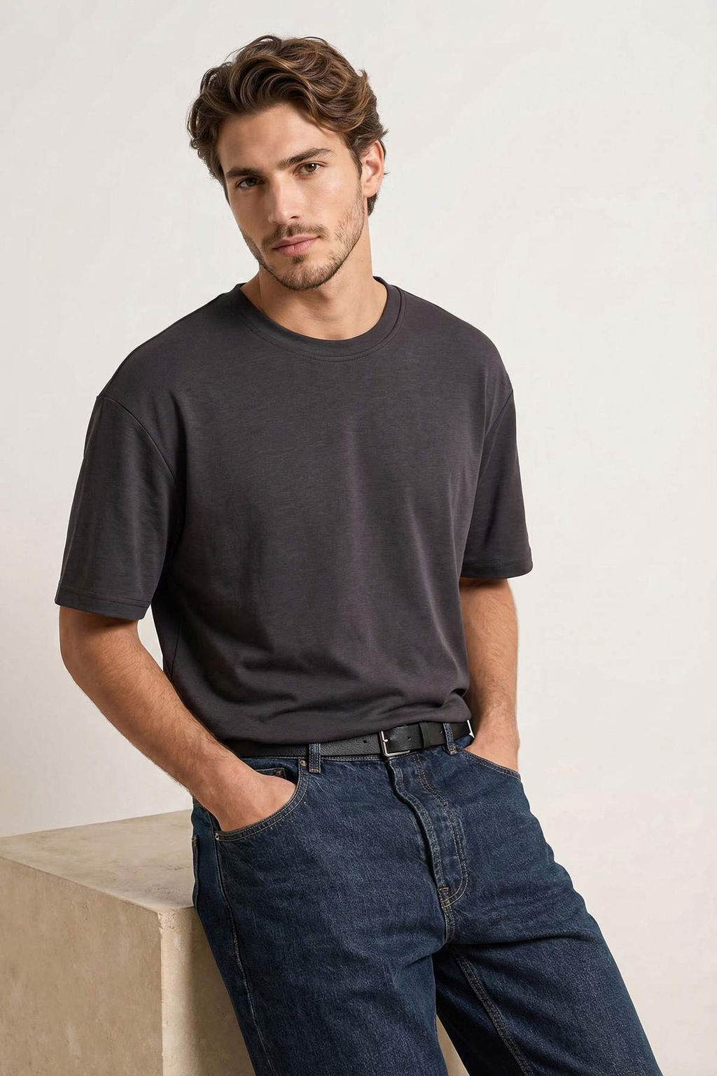 Indigo Wardrobe Essentials Dusuk Omuz Regular Fit Yumusak Tuse Modal T-Shirt TMNSS26TS00007 - Trendyolmilla фото 9