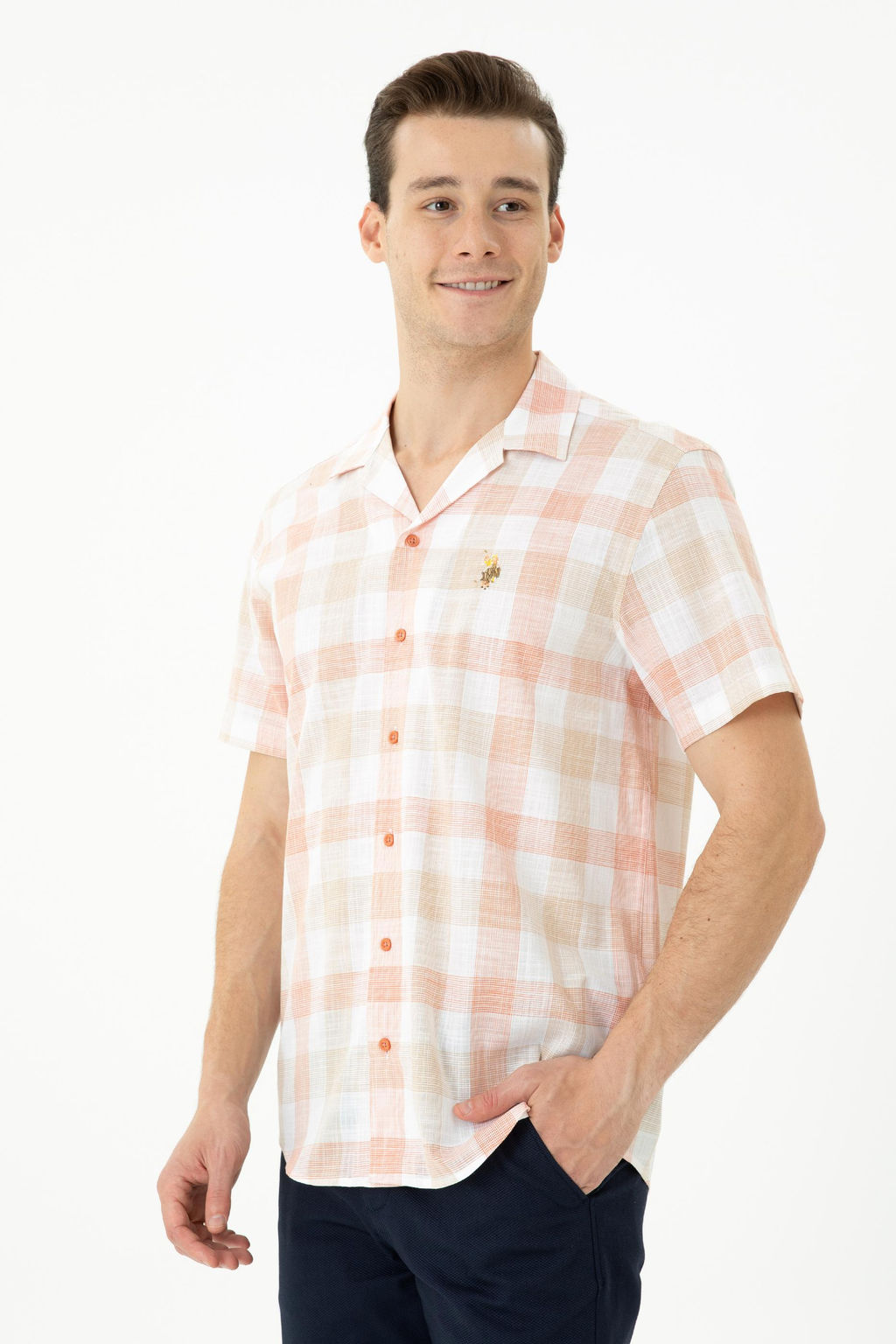 U. S. Polo Assn Мужская рубашка с коротким рукавом в плитку - U.s. polo assn фото 15