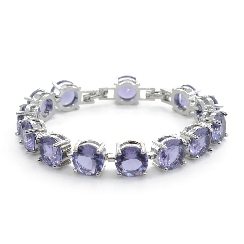 Александрит, браслет Католина, покрытие родий, длина 17,5см