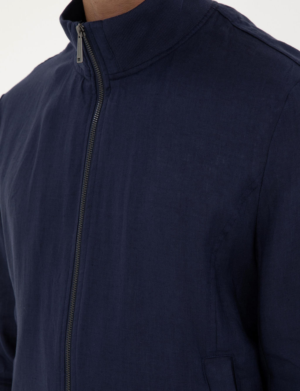 Lacivert Keten Baharl_k Mevsimlik Mont - Pierre cardin фото 7