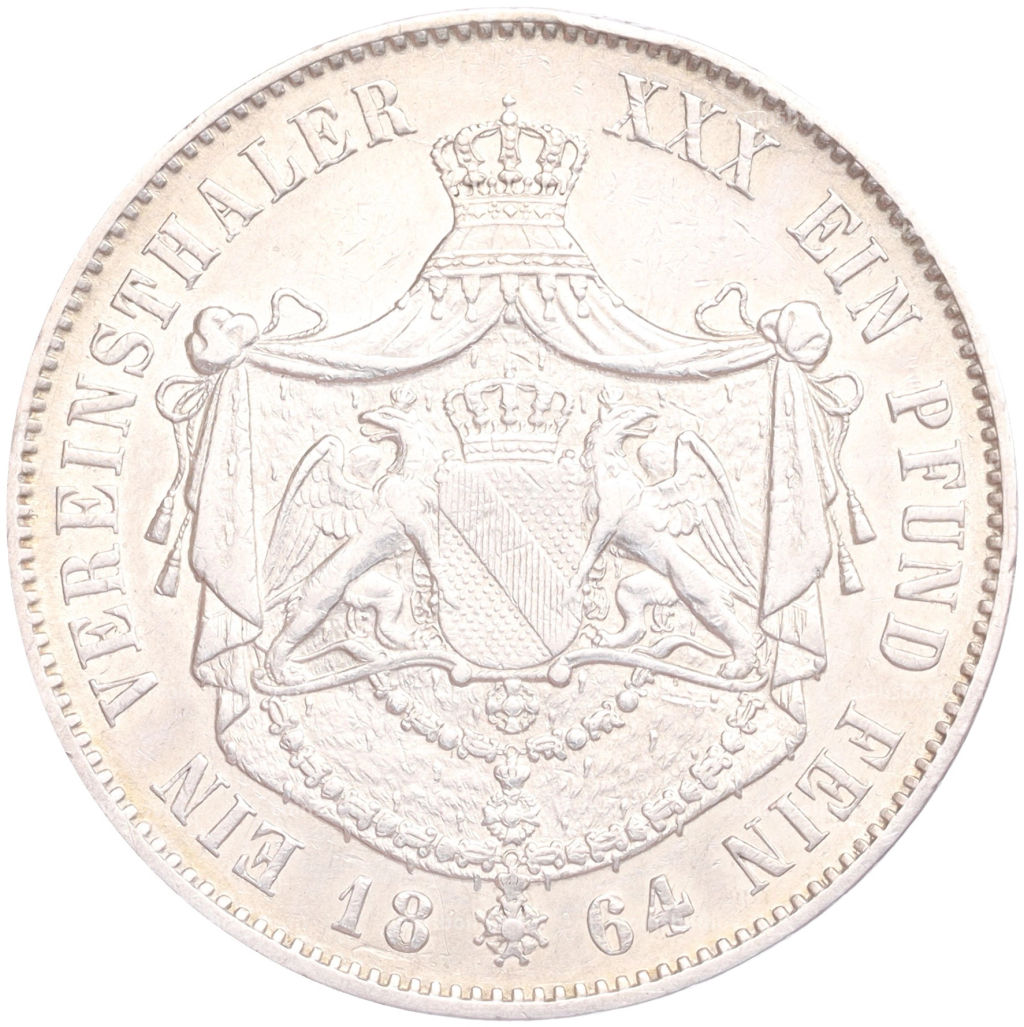 1 союзный талер 1864 года Баден