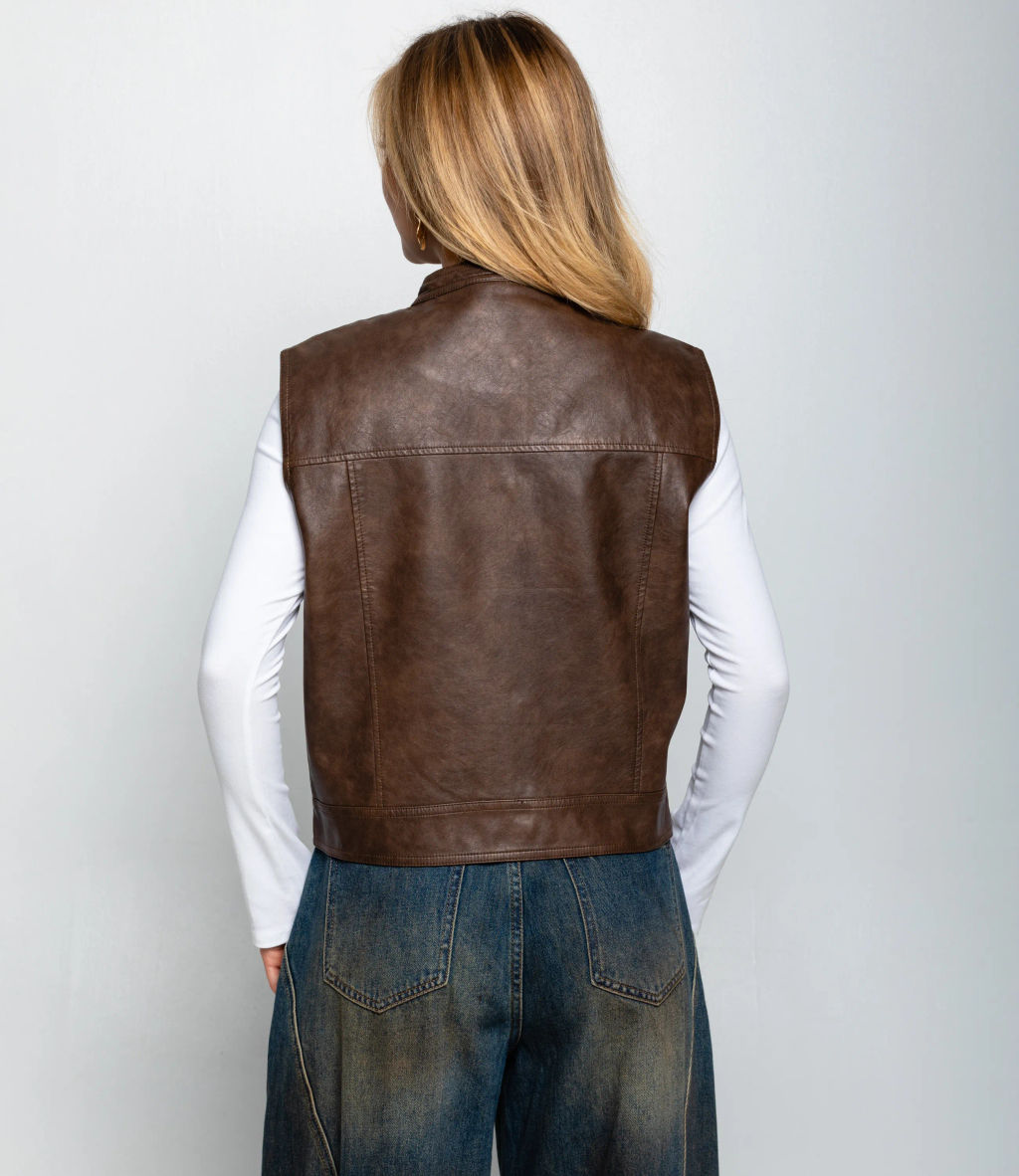 Жилет #КТ628979, тёмно-коричневый - Dommod фото 3