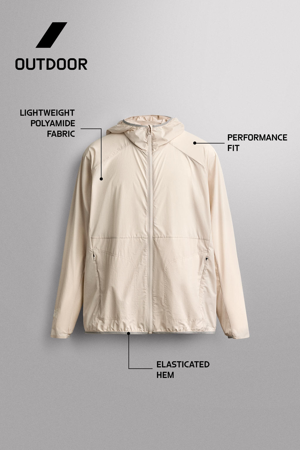 CHAQUETA T?CNICA CORTAVIENTOS / Crudo medio - Zara фото 6
