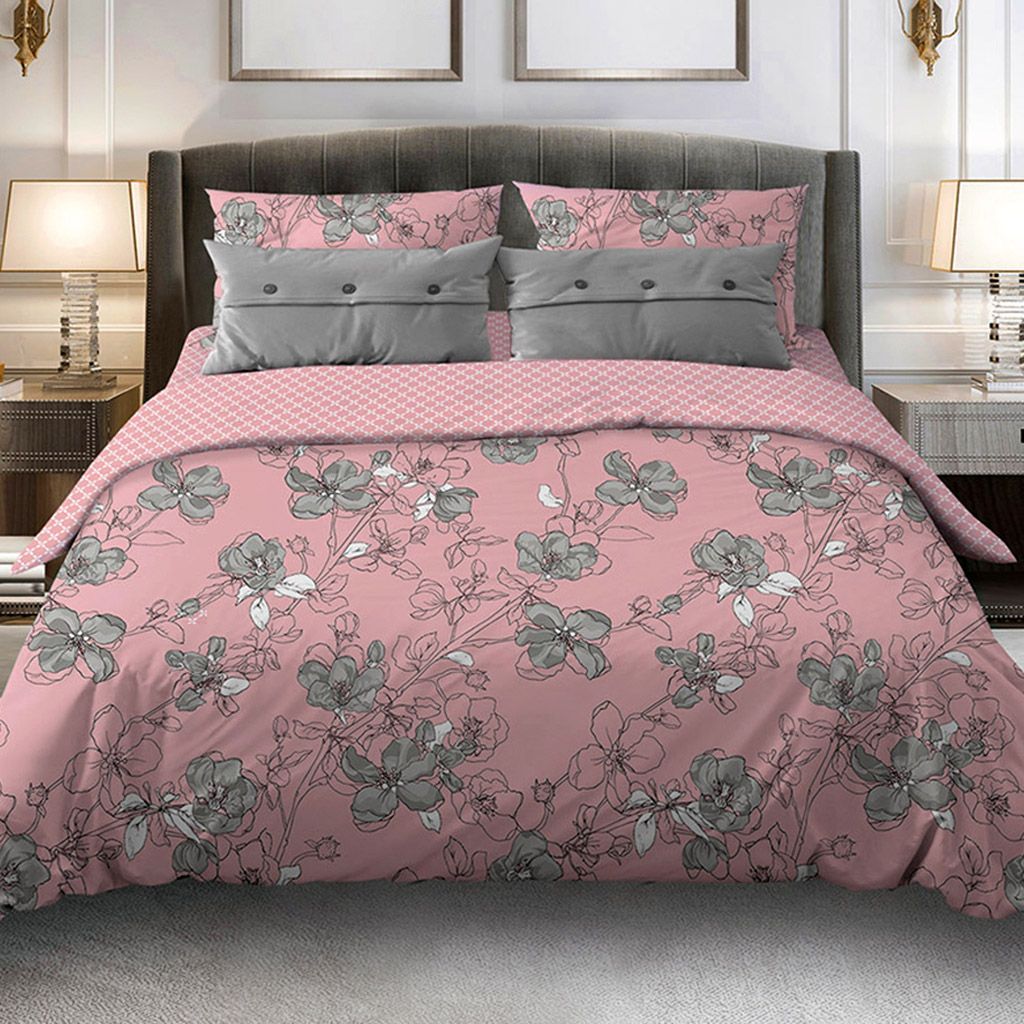 Пододеяльник на пуговицах 2-х спальный Цветы сакуры пудровый 175х215см, бязь Комфорт 121г/м2, хлопок 100%, упаковка Классическая ПВХ 28х41см, Домашняя мода (Россия)  фото 3