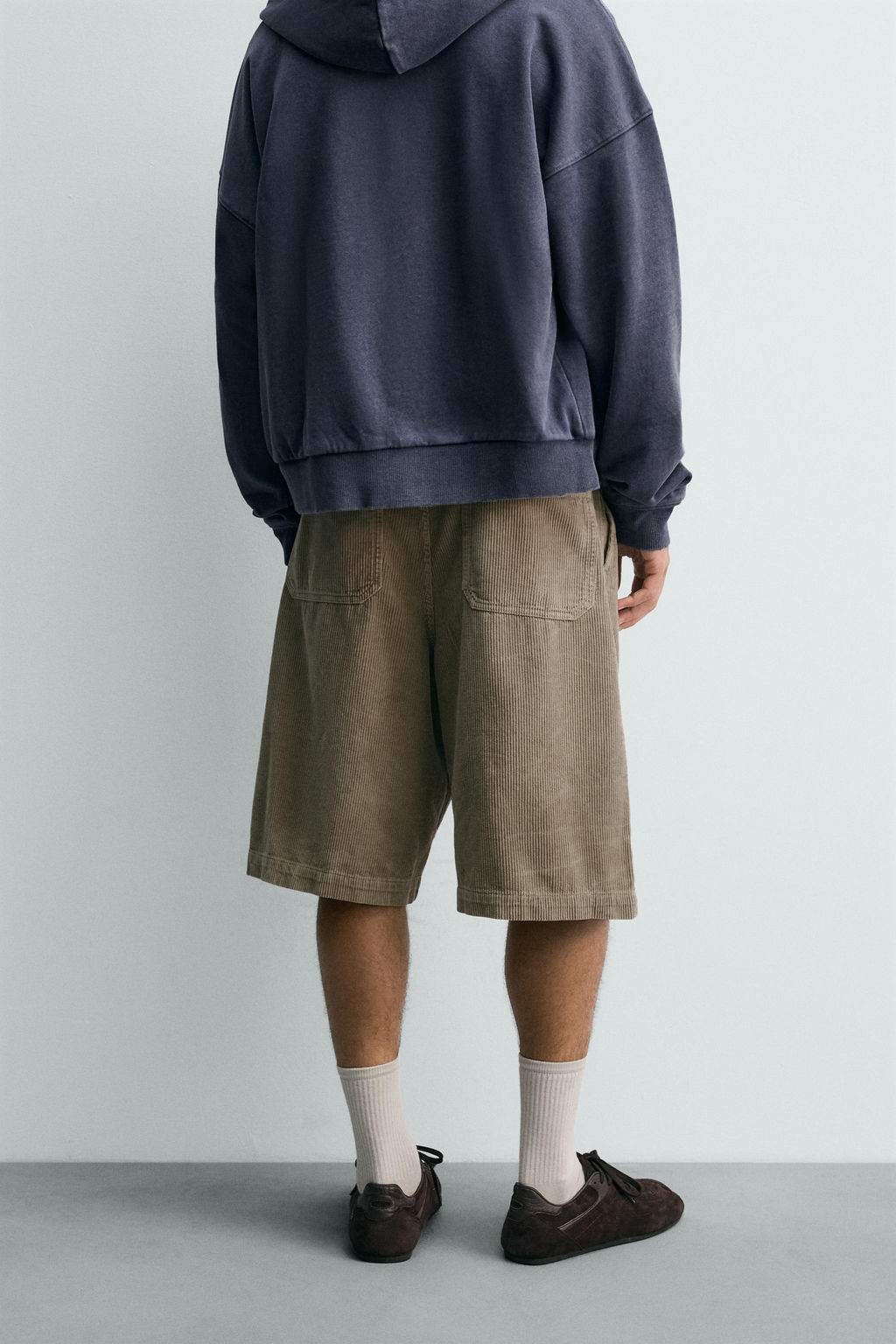 LIMITED EDITION WIDE-LEG CORDUROY BERMUDA SHORTS - Zara фото 3