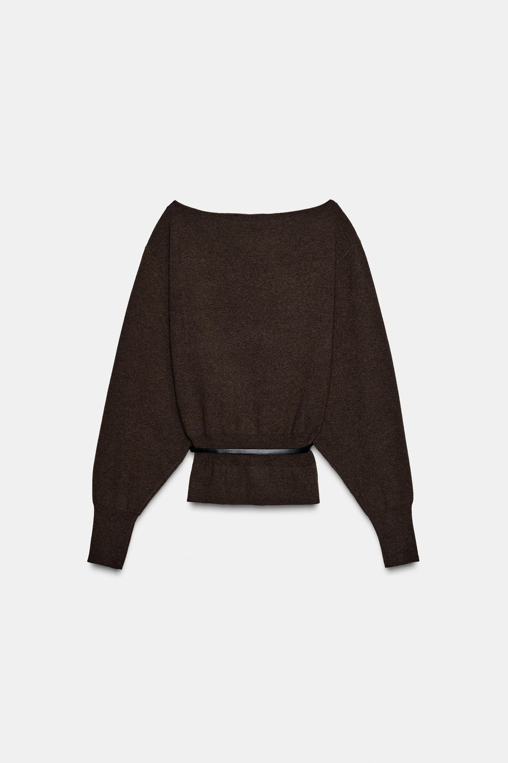 PLAIN KNIT JUMPER WITH BELT - Zara фото 17